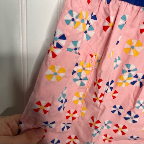 hanna andersson Dress 90 Blue Pink Multicolor Sleeveless Pockets Beach Summer - Picture 3 of 8